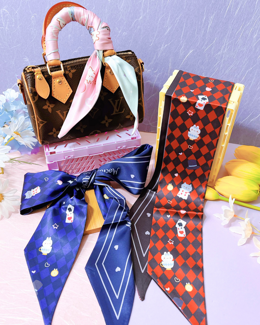 Wonderland Checkers! Cute Twilly Ribbon Scarf - 2 styles