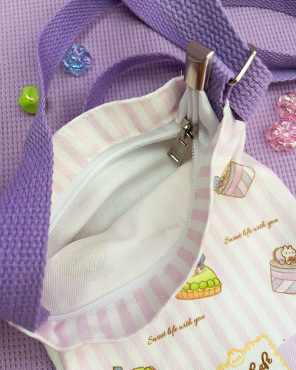 Sweet Cafe! Small Sling Bag - Purple