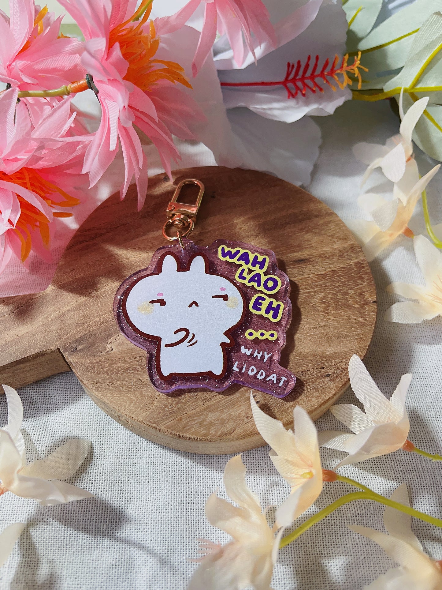 Singaporean Saying - Acrylic Glitter Charms! 12 Designs