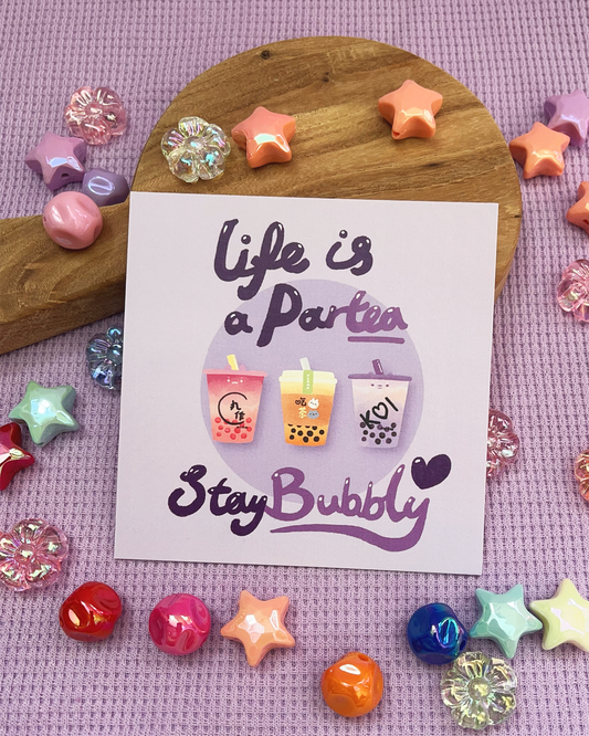 Stay Bubbly! Square Print, Card