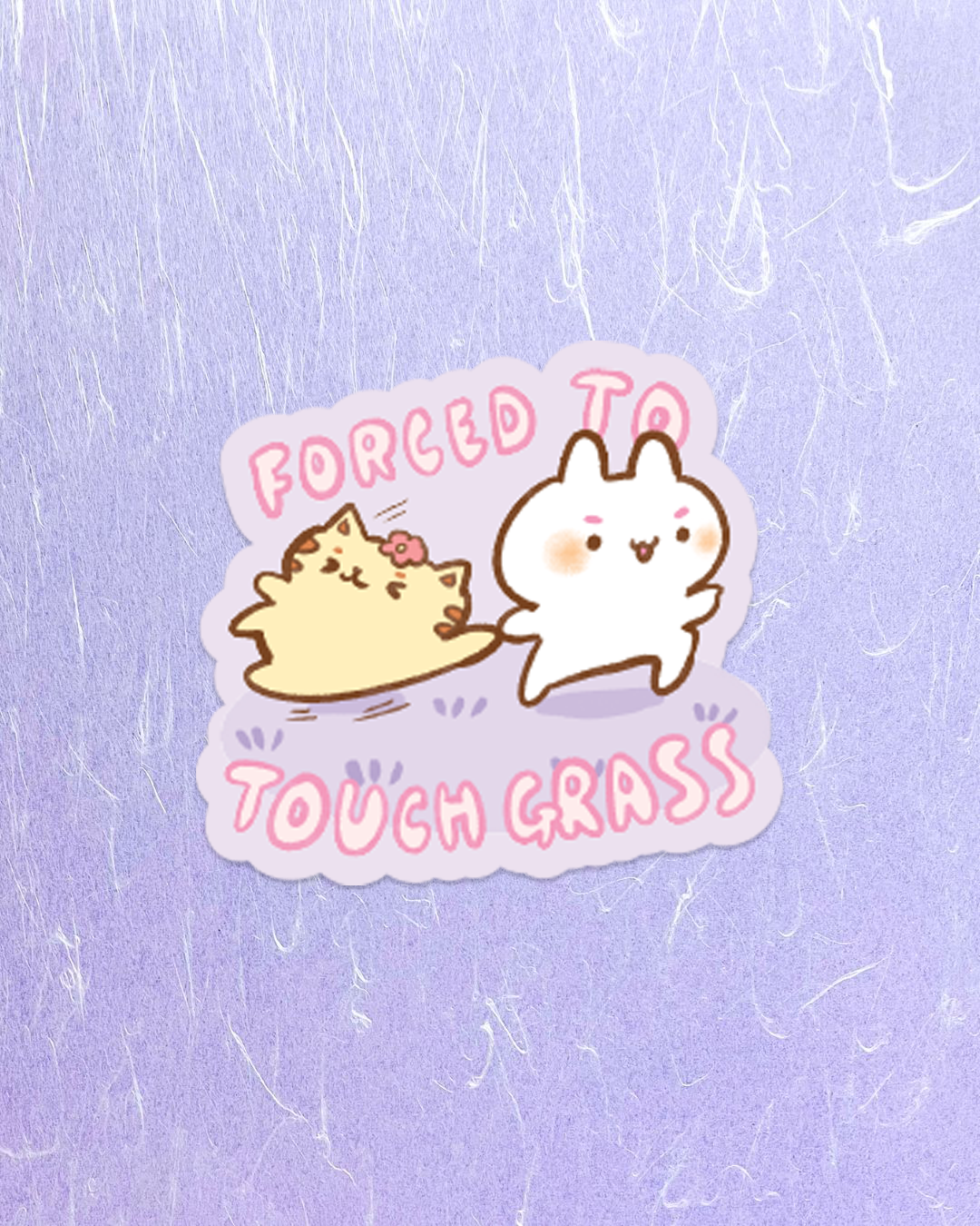 Forced to Touch Grass - Die Cut Stickers!