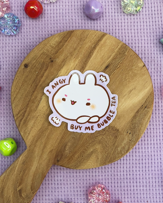 I'm Angy! Buy Me Bubble Tea! - Die Cut Stickers!