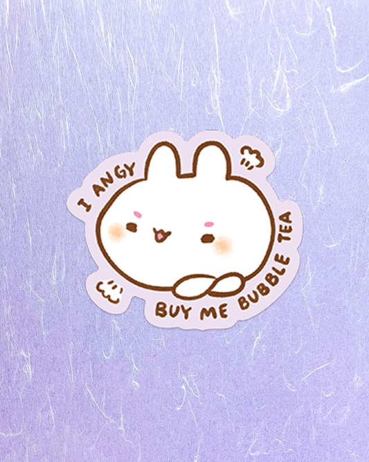 I'm Angy! Buy Me Bubble Tea! - Die Cut Stickers!