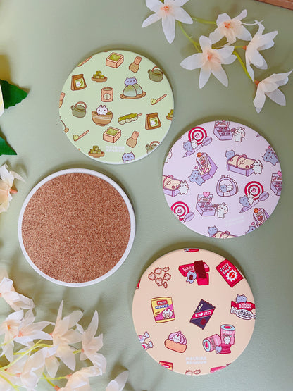 Cute Ceramic Coasters - 6 pattern styles