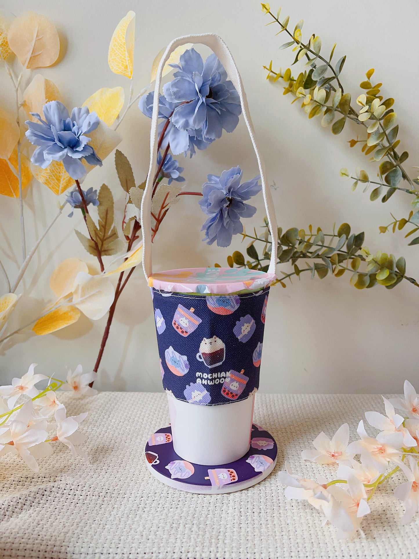 Cute Bubble Tea Cup Holder - 6 pattern styles