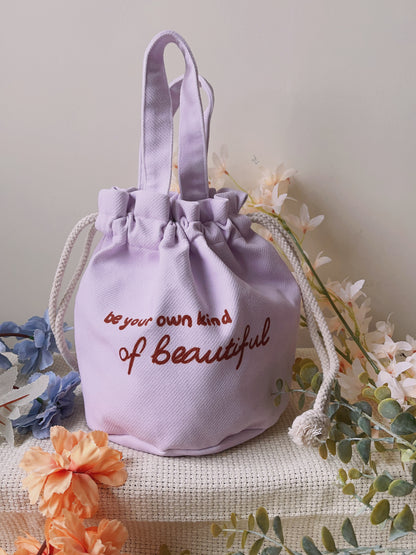 Be your own kind of Beautiful - Purple Round Bag