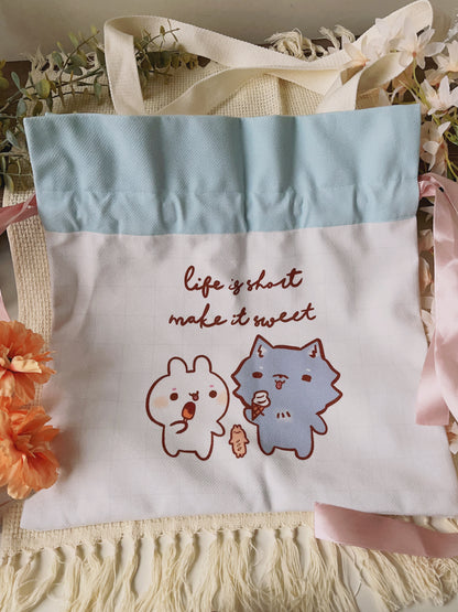 Make life Sweet - Blue Tote Bag